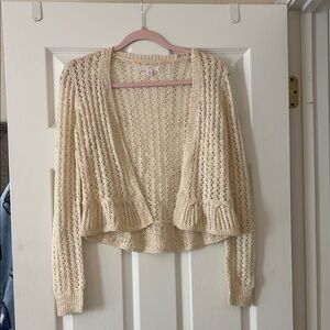 LC Lauren Conrad Cream Knit Lightweight Cardigan